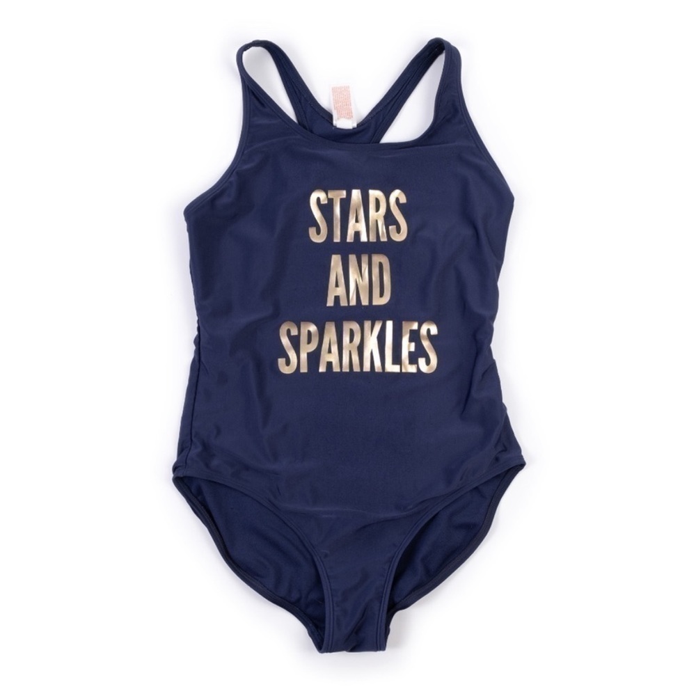 Cat & Jack "Stars & Sparkles" one-piece swimsuit 6/6X